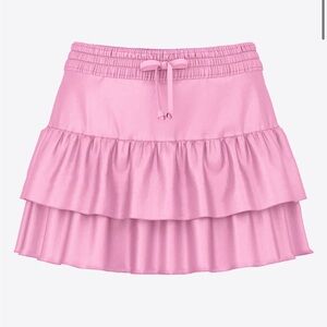 Pink Victorias Secret Tiered Satin Ruffle Mini Skirt